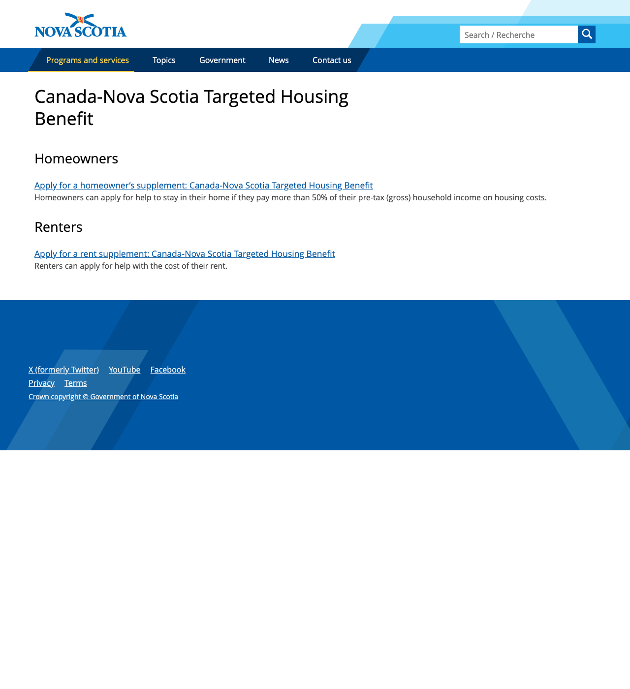 Canada-Nova Scotia Targeted Housing Benefit (CNSTHB) — official application page