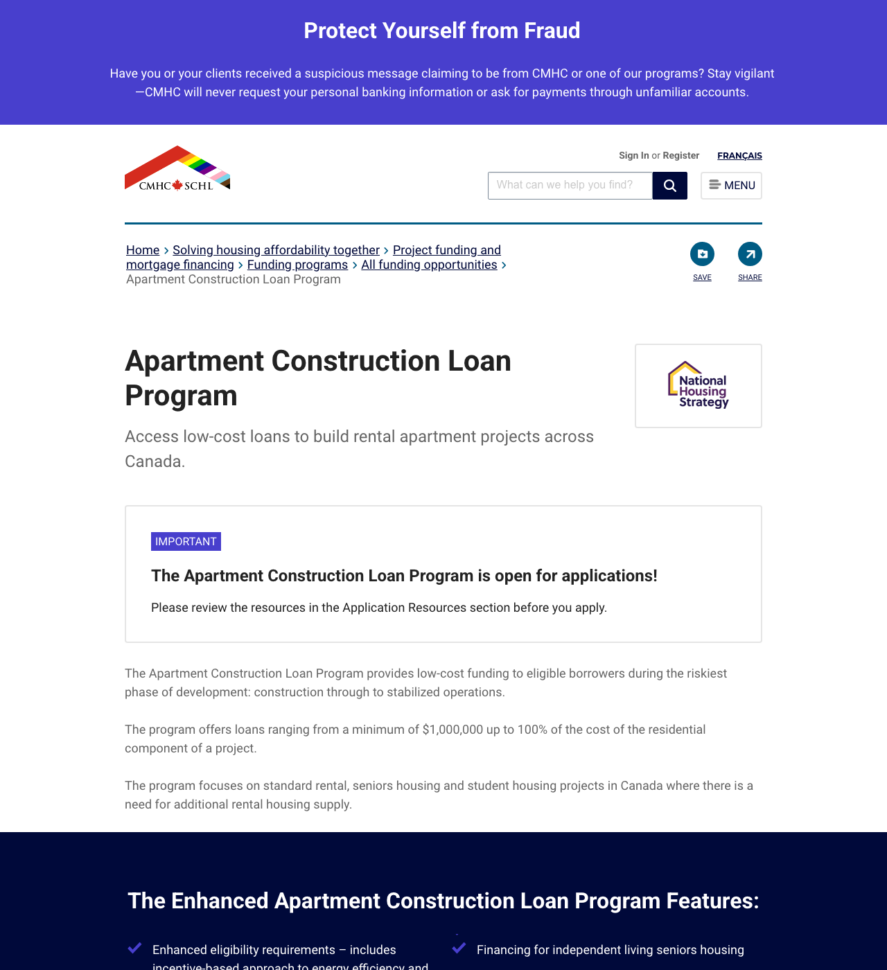 Apartment Construction Loan Program (ACLP) — official application page